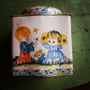 Vintage 1970s Tin with kids on it